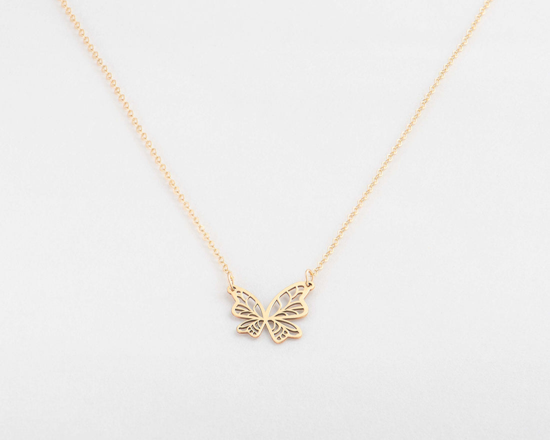 Butterfly Moth Cutout Pendant Necklace