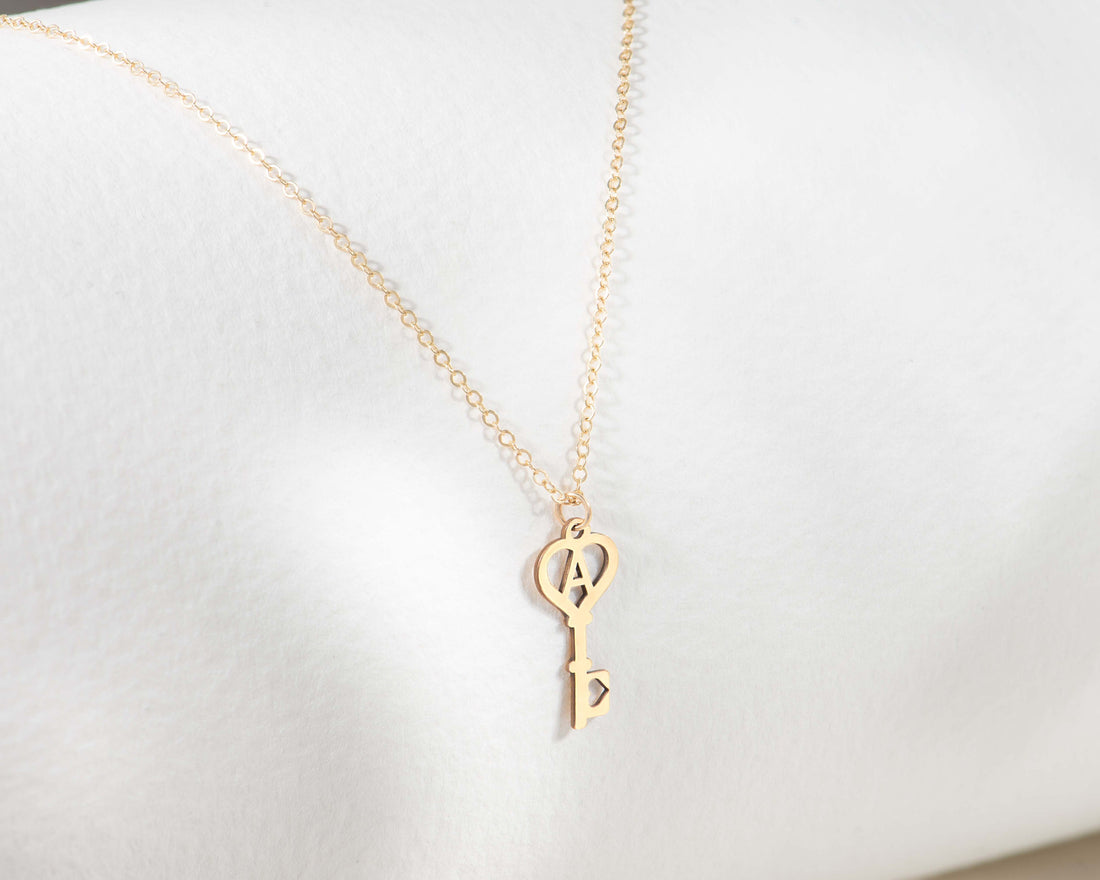 Initial Key Pendant Necklace