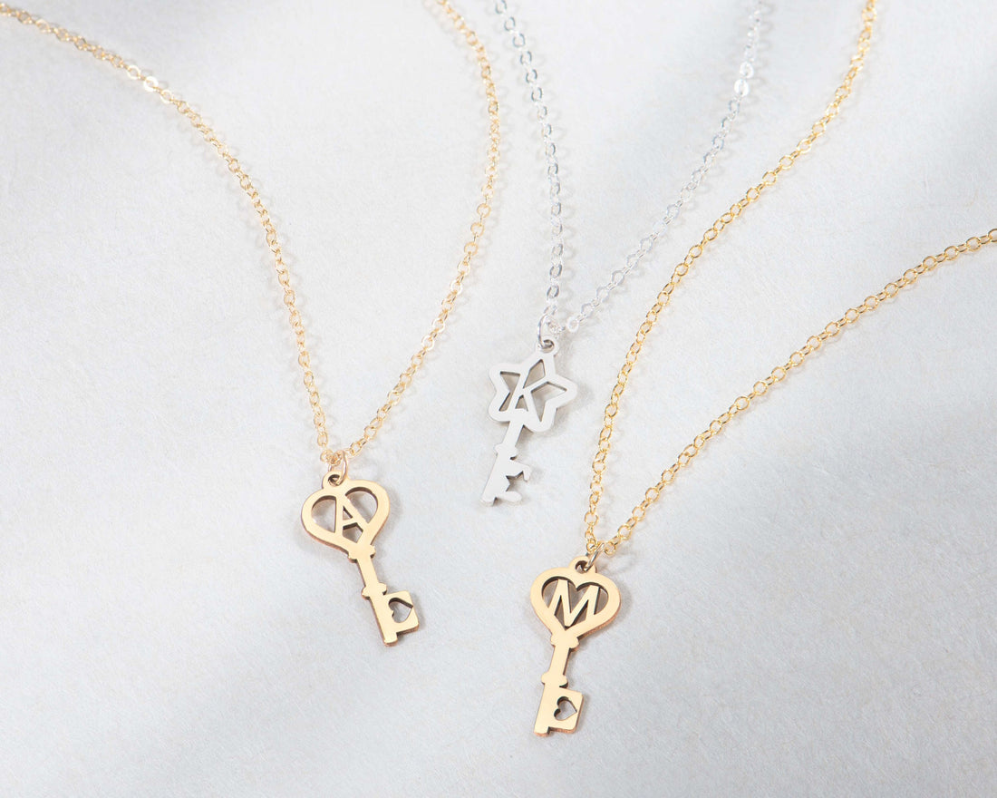 Initial Key Necklace