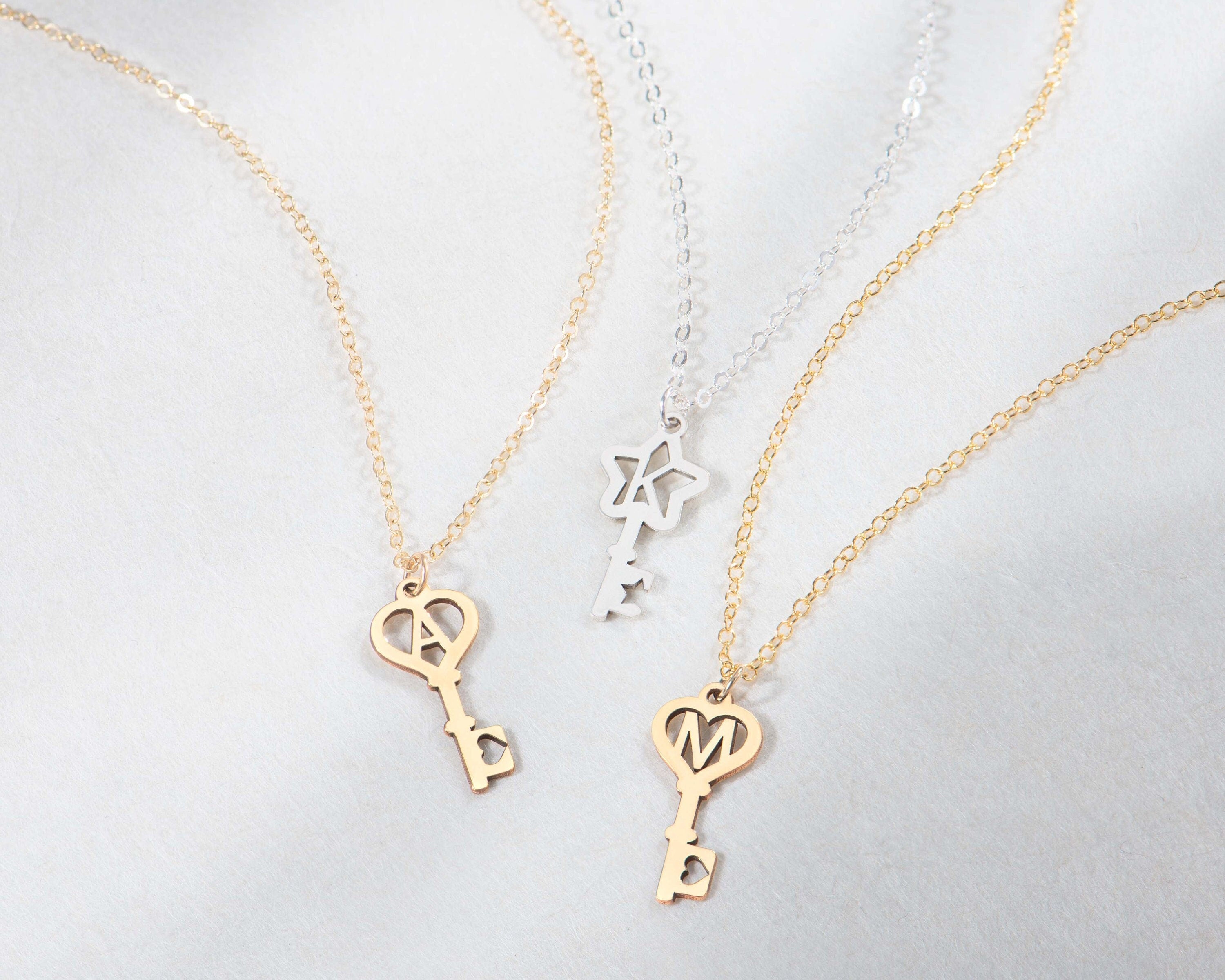Initial Key Pendant Necklace
