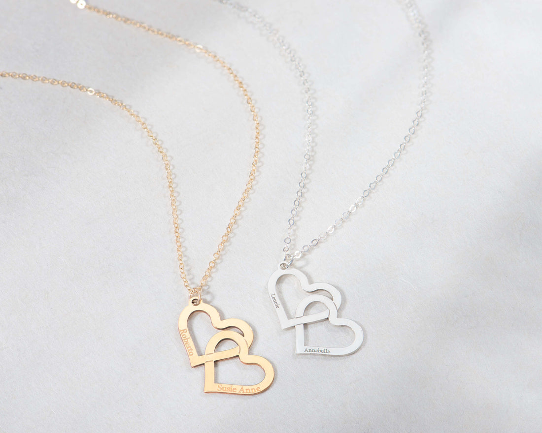 Double Heart Pendant Necklace