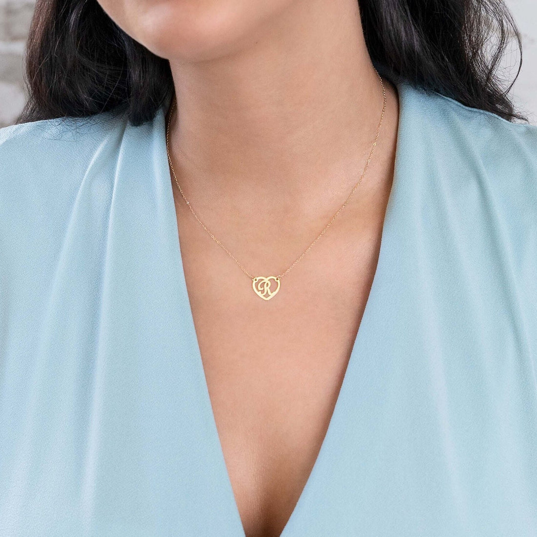 Intertwined Initial Heart Necklace