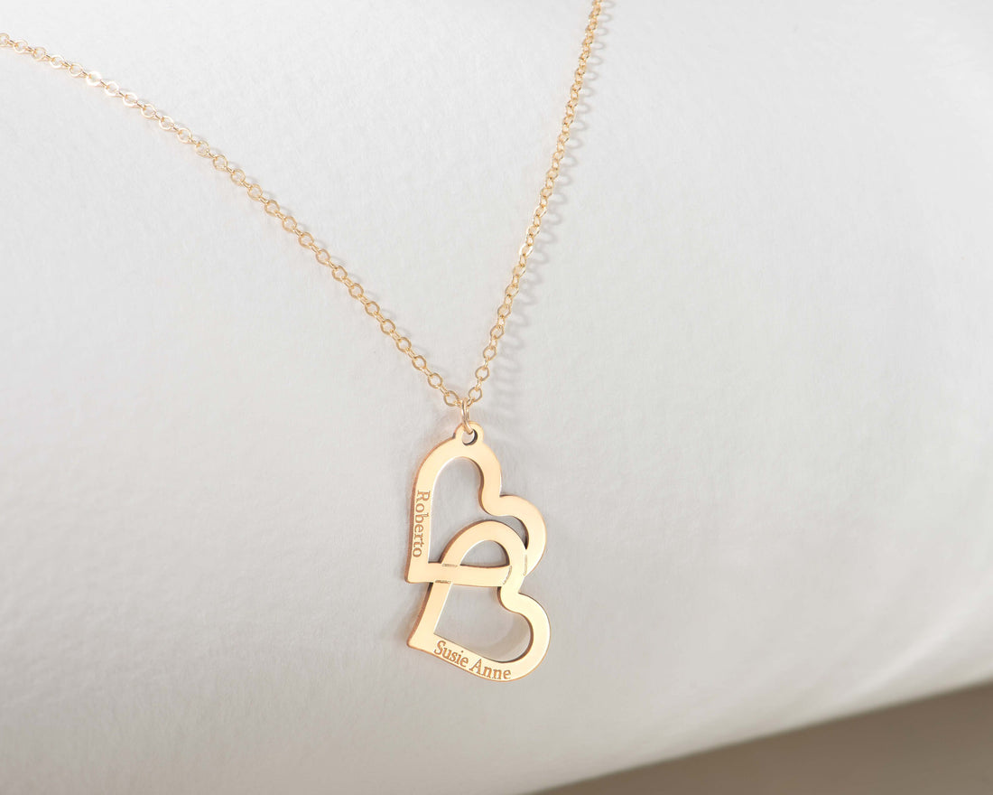 Double Heart Pendant Necklace