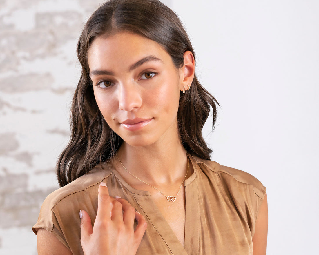 Interlocking Heart Pendant Necklace