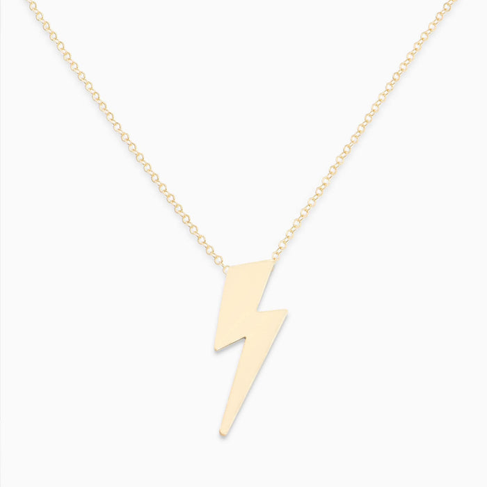 Lightning Bolt Thunderbolt Charm Necklace Set of 2