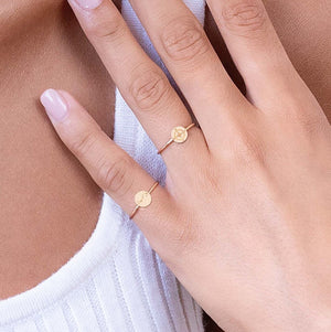 Compass Charm Ring