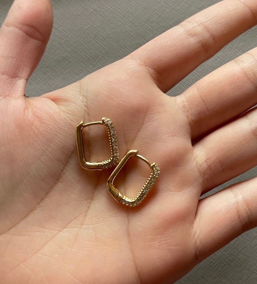 Gold Huggies with