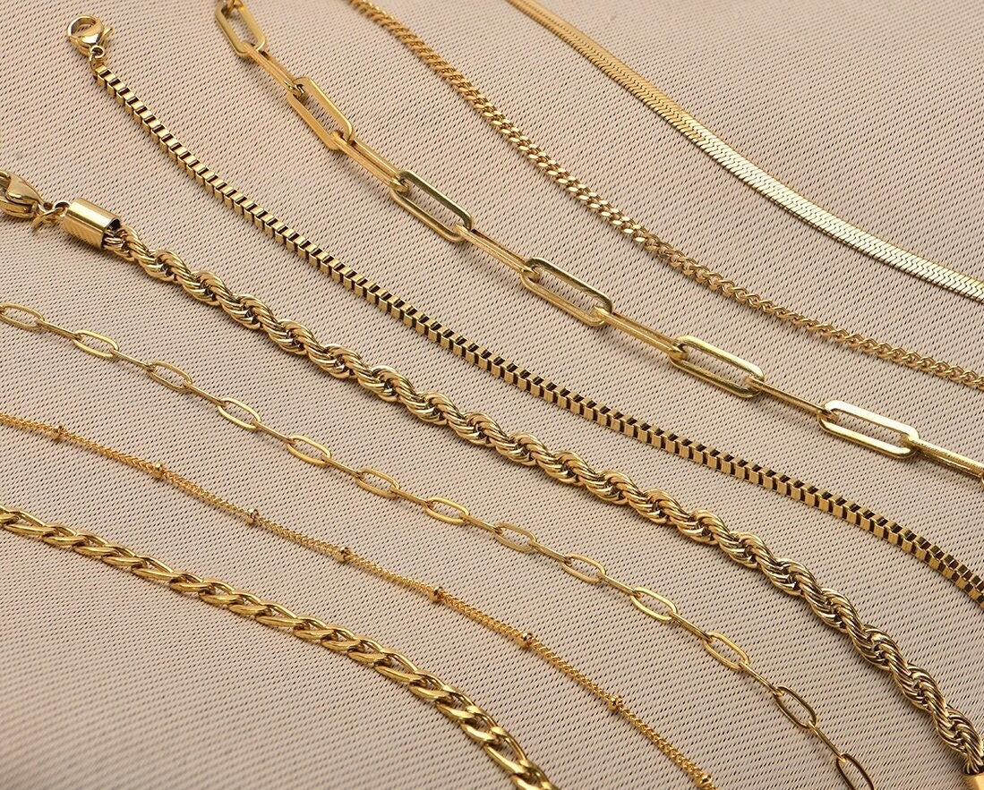 Gold Chain Necklace Set