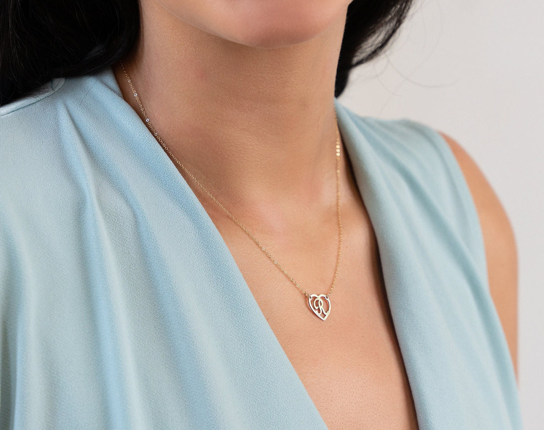 Heart Initial Necklace
