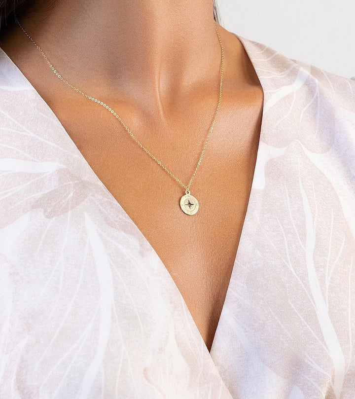 Compass Disc Necklace