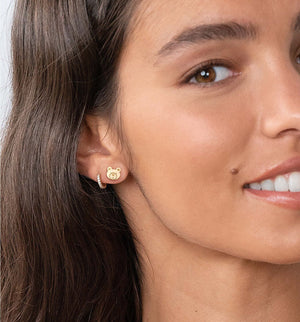 Bear Charm Stud Earrings