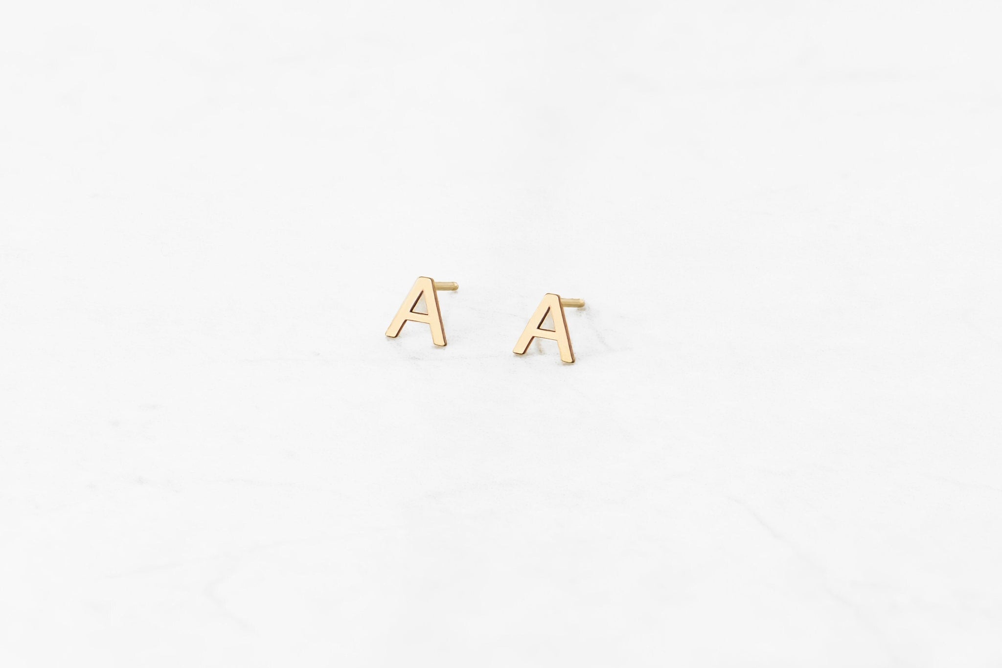 Initial Stud Earrings