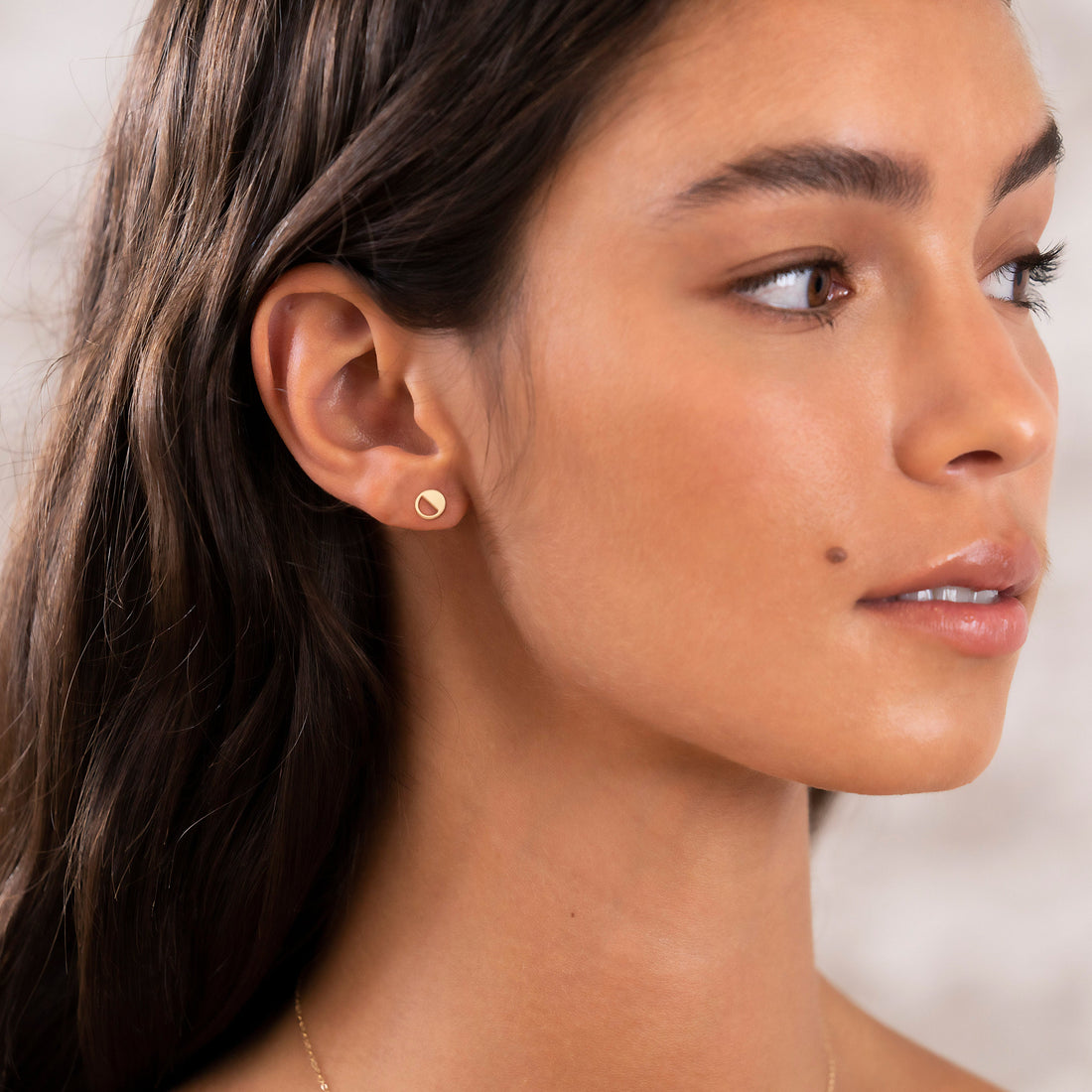 Half Moon Stud Earrings