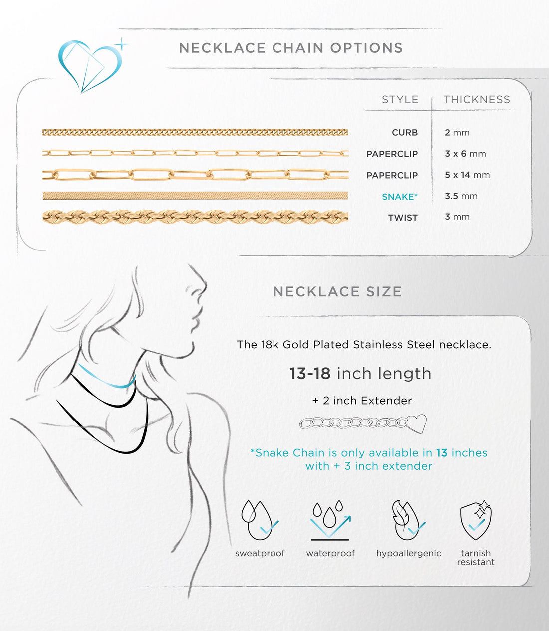 Gold Chain Necklace Set