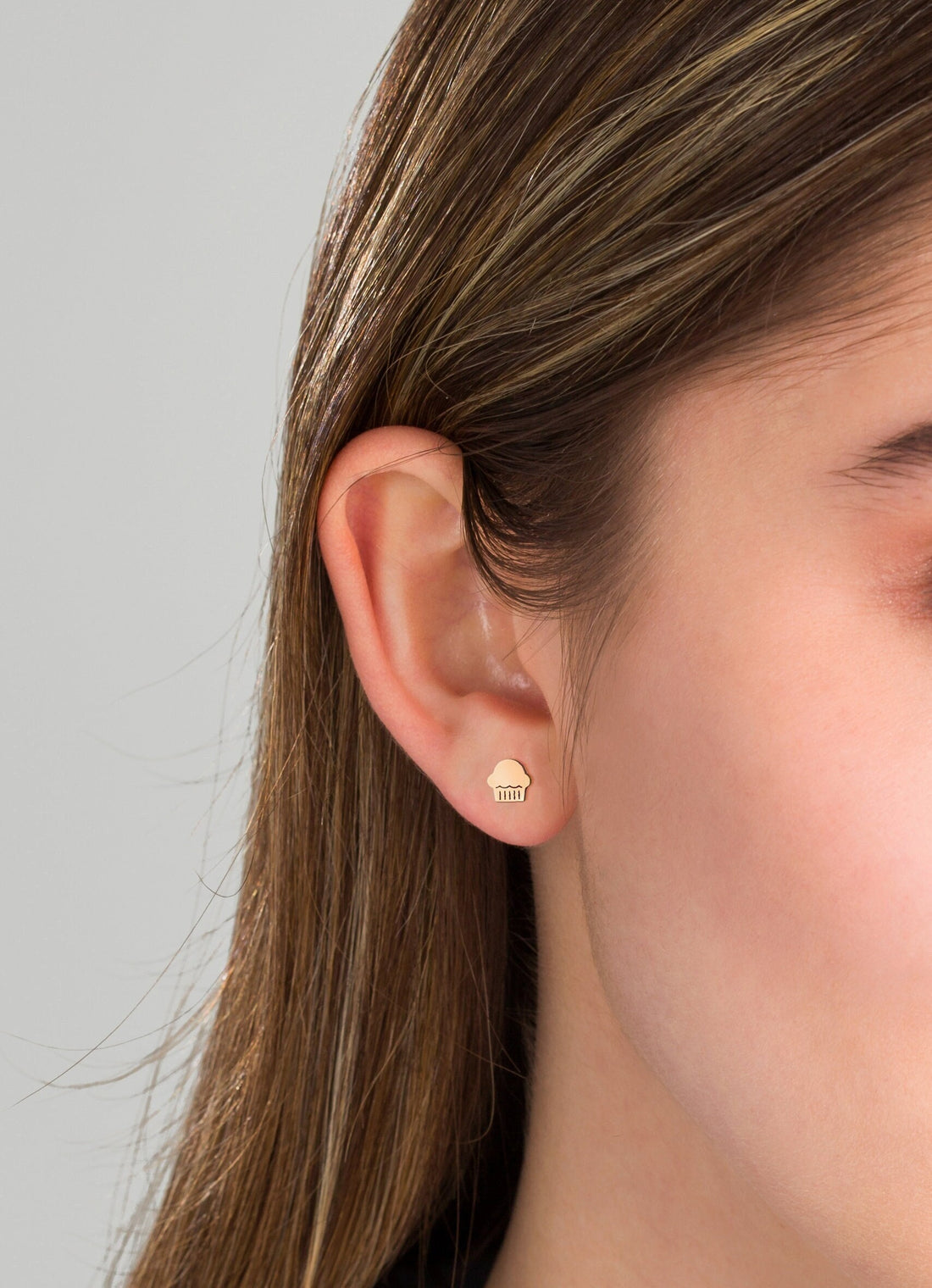 Cupcake Charm Stud Earrings