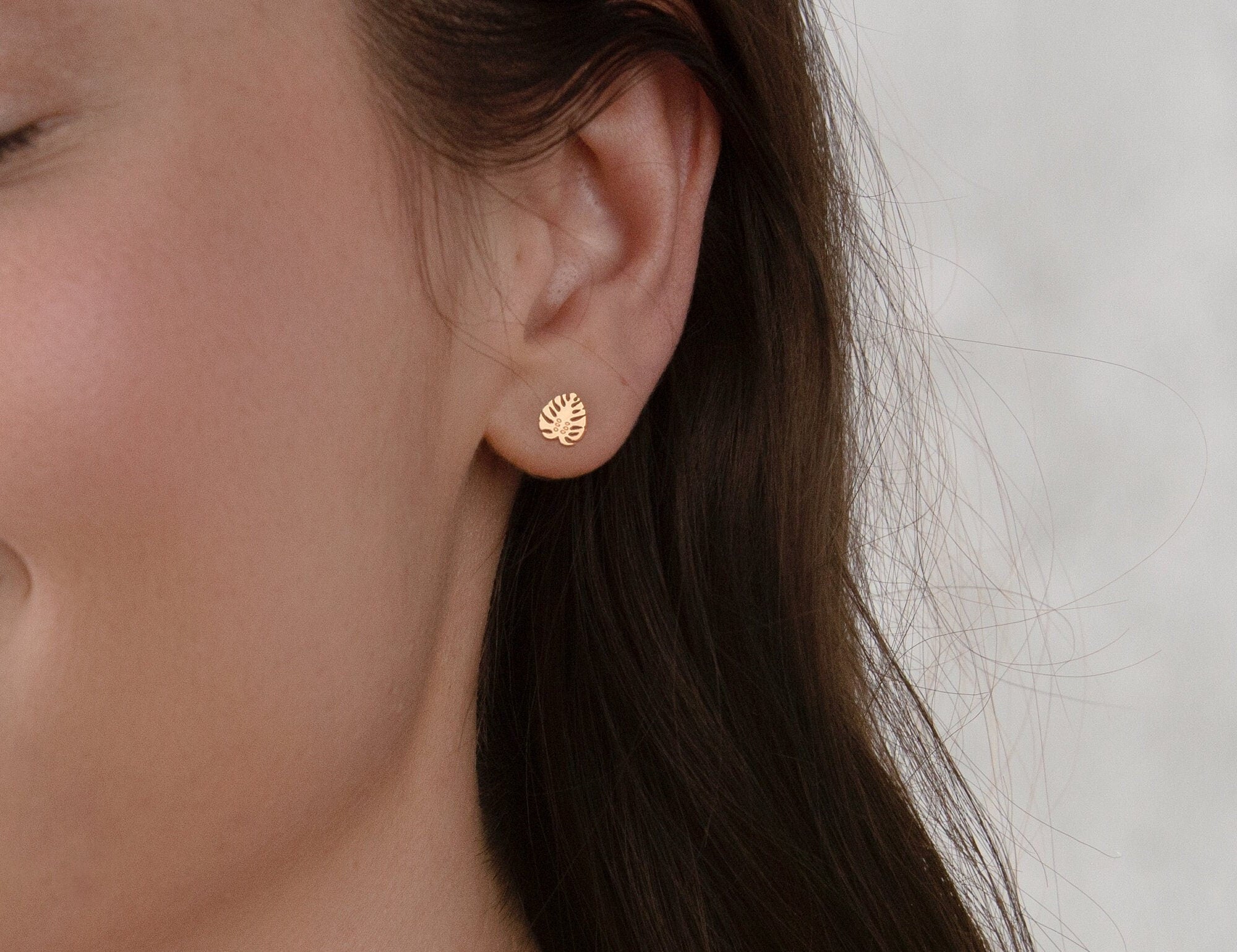 Monstera Earring Gold
