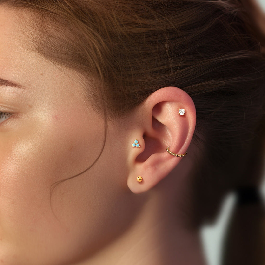 Cz Charm Stud Earrings