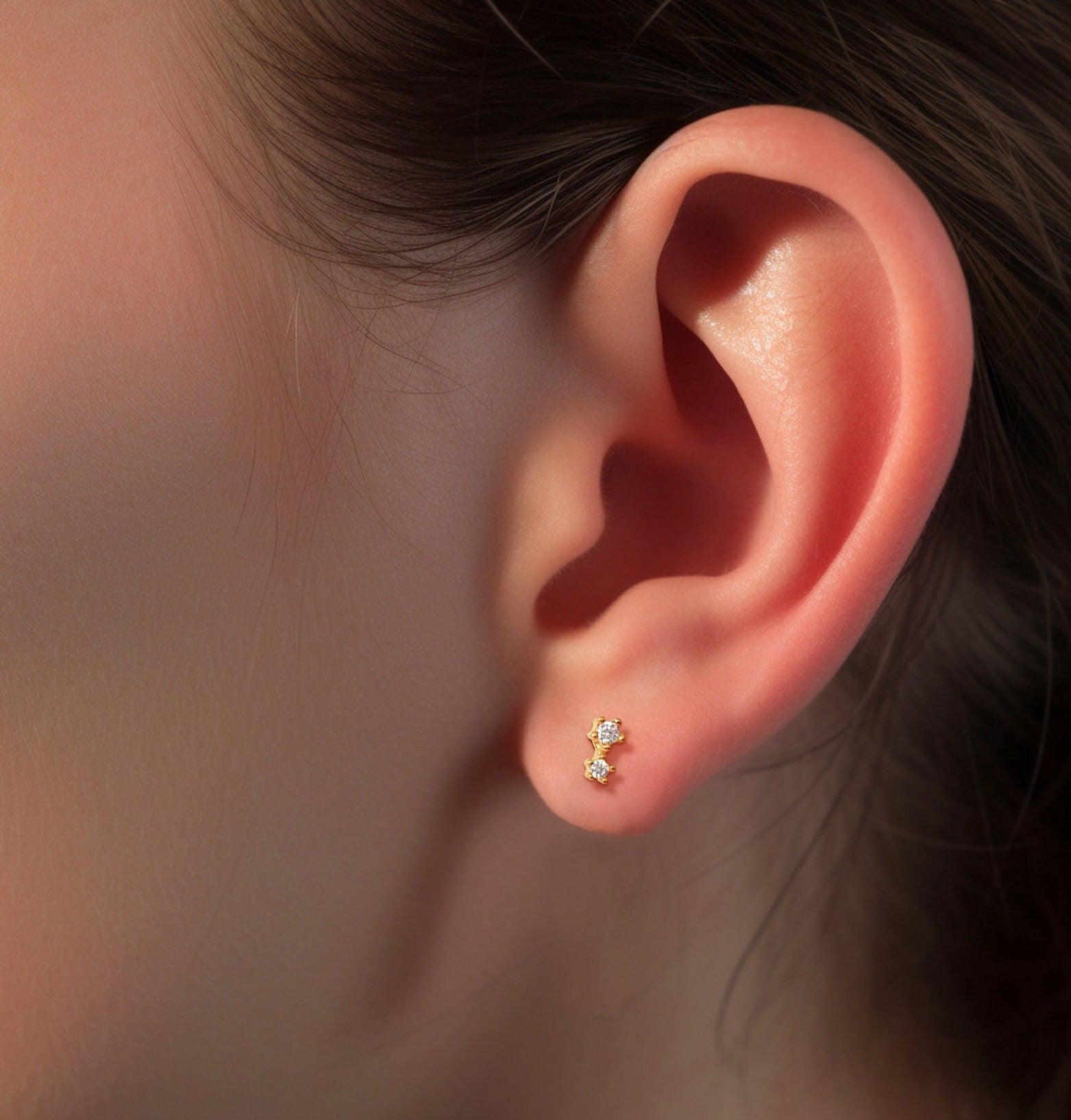 Double Star Stud Earrings