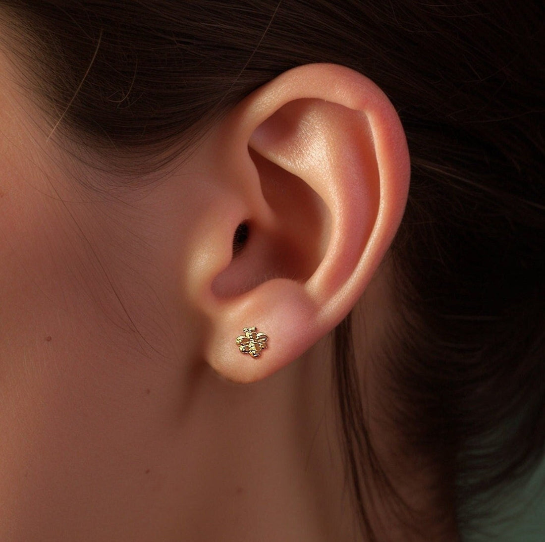 Gold Bee Earrings
