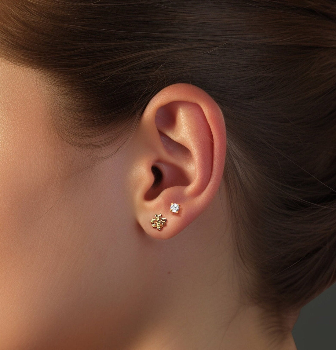 Gold Bee Earrings