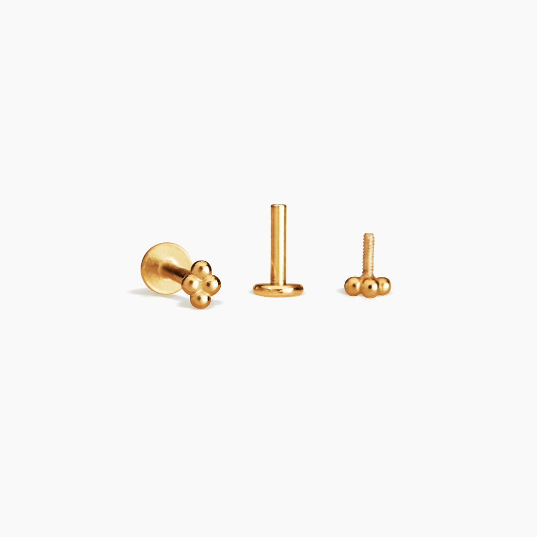 4 Ball Flat Back Charm Stud Earrings