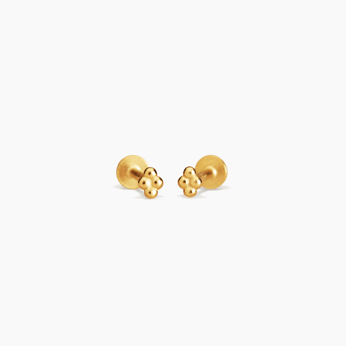 4 Ball Flat Back Charm Stud Earrings