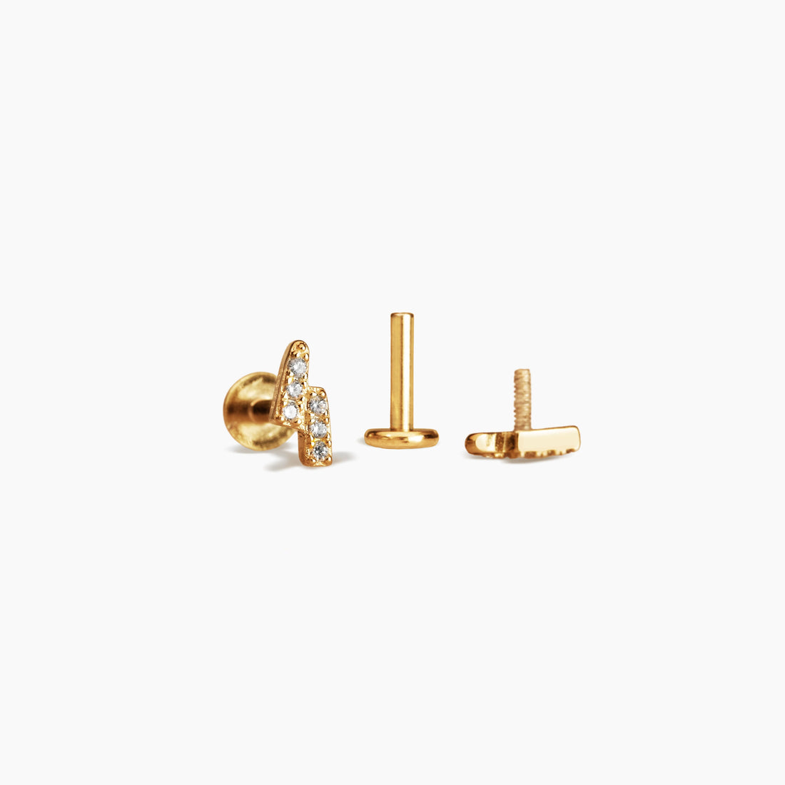 Tiny Lightning CZ Stud Earrings