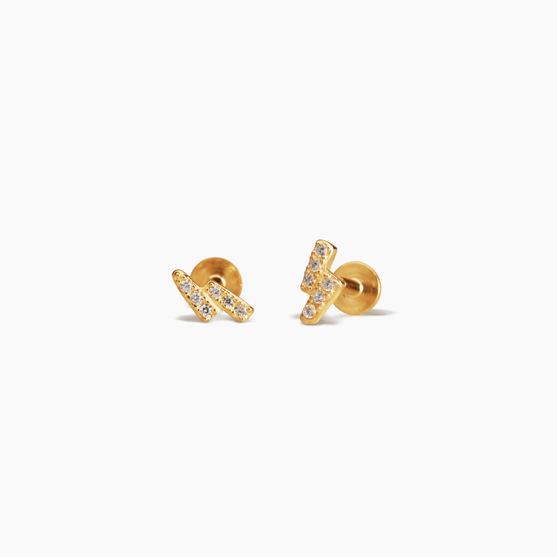 Tiny Lightning CZ Stud Earrings