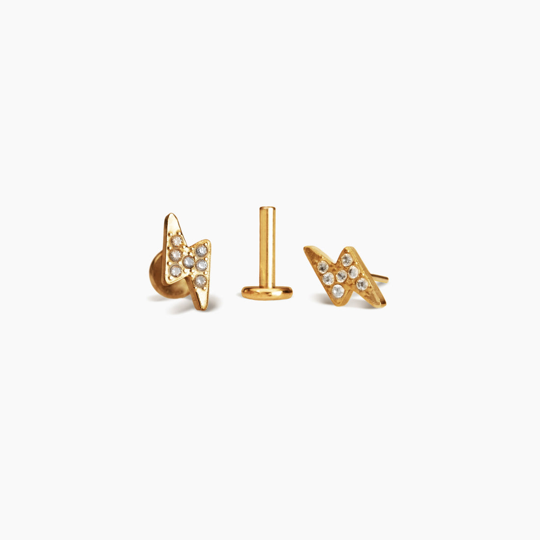Lightning Bolt Thunderbolt Charm Stud Earrings