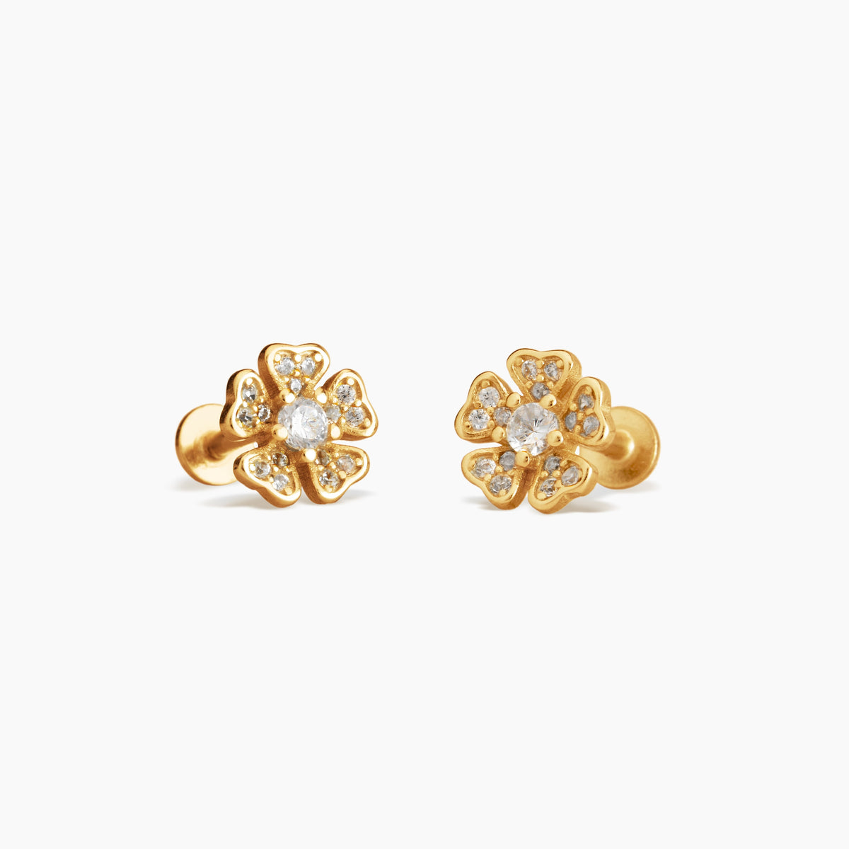 Sakura Flower CZ Stud Earrings