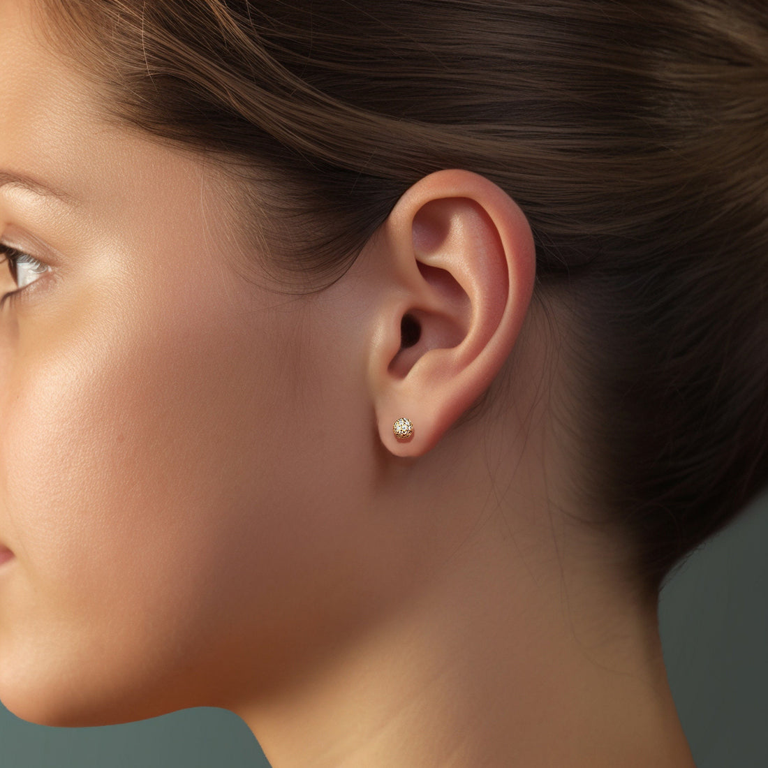 CZ Sphere Stud Earrings
