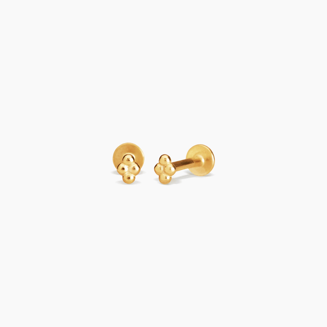4 Ball Flat Back Charm Stud Earrings