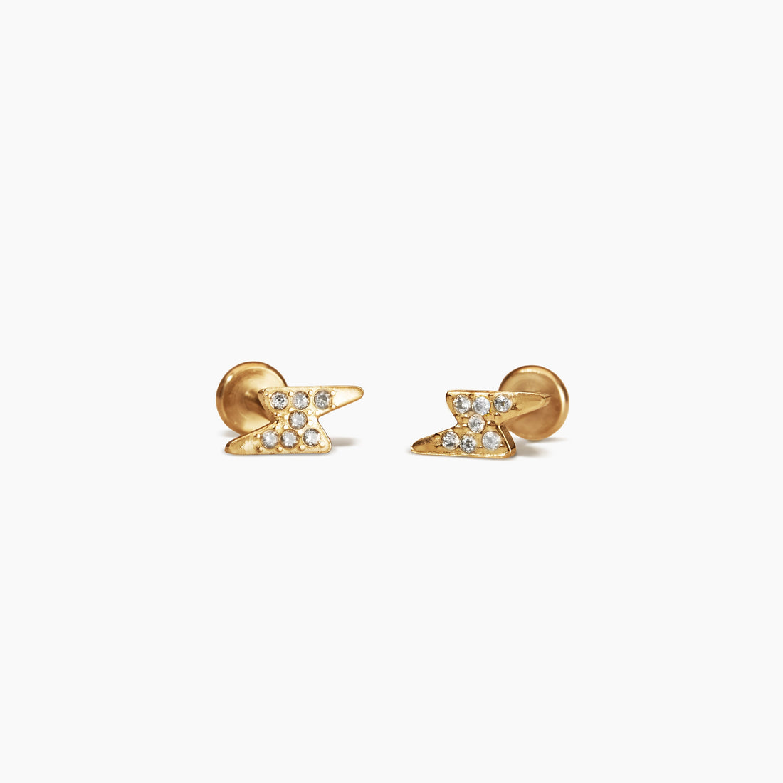 Lightning Bolt Thunderbolt Charm Stud Earrings