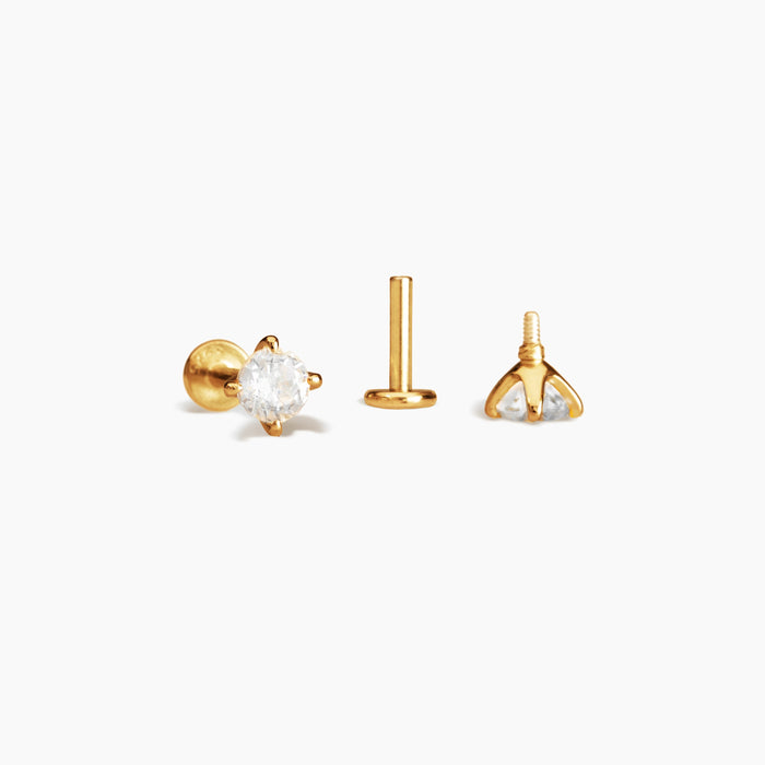 Cz Charm Stud Earrings