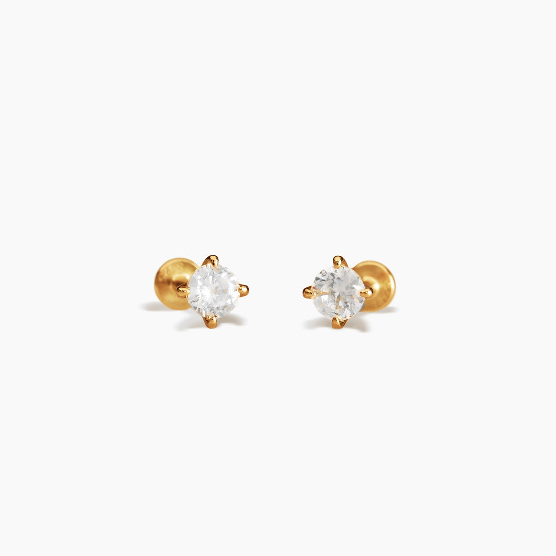 Cz Charm Stud Earrings
