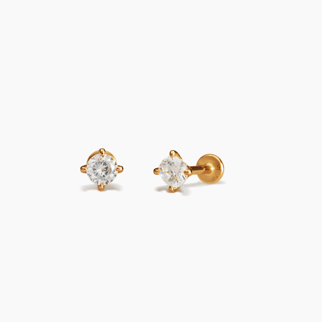 Cz Charm Stud Earrings