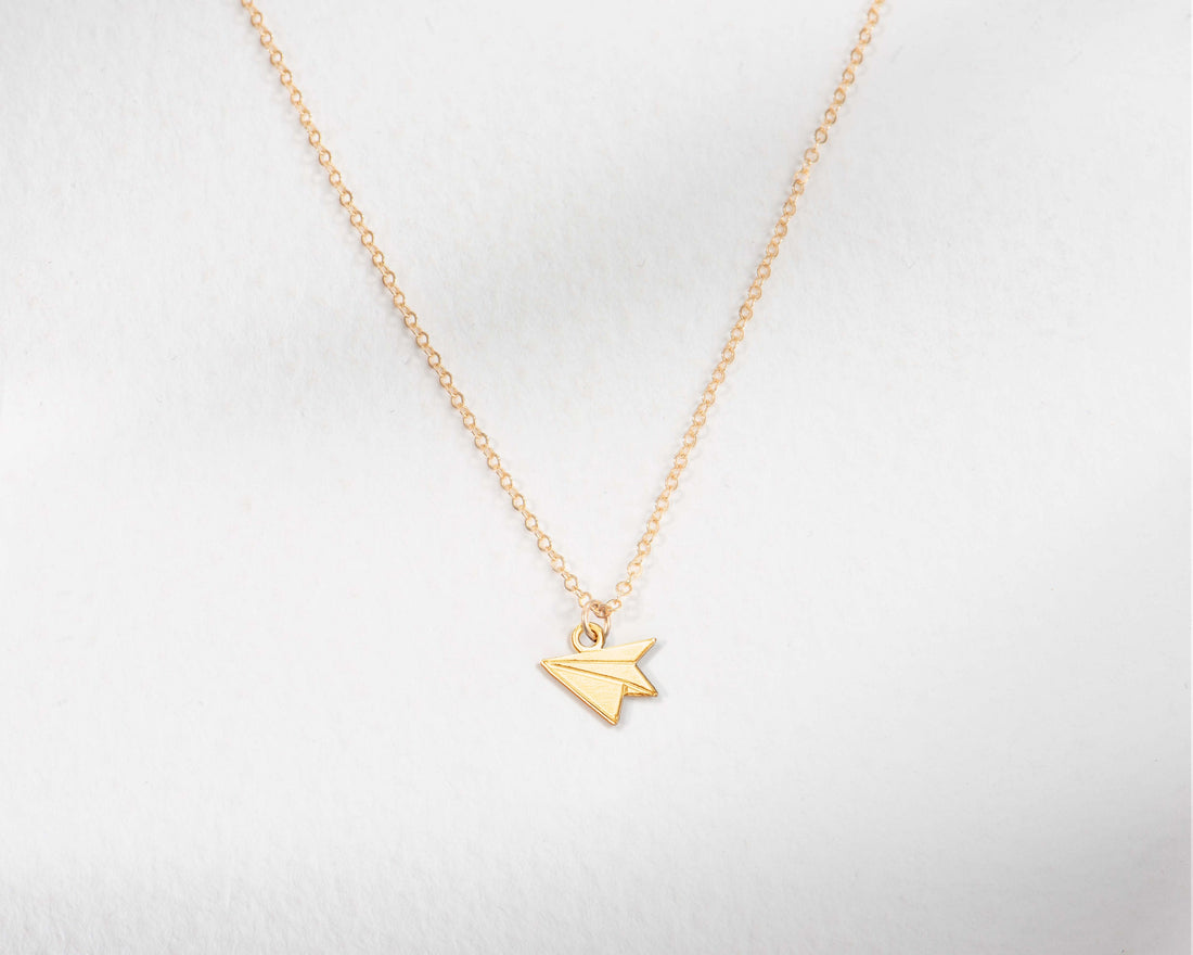 Paper Airplane Pendant Necklace