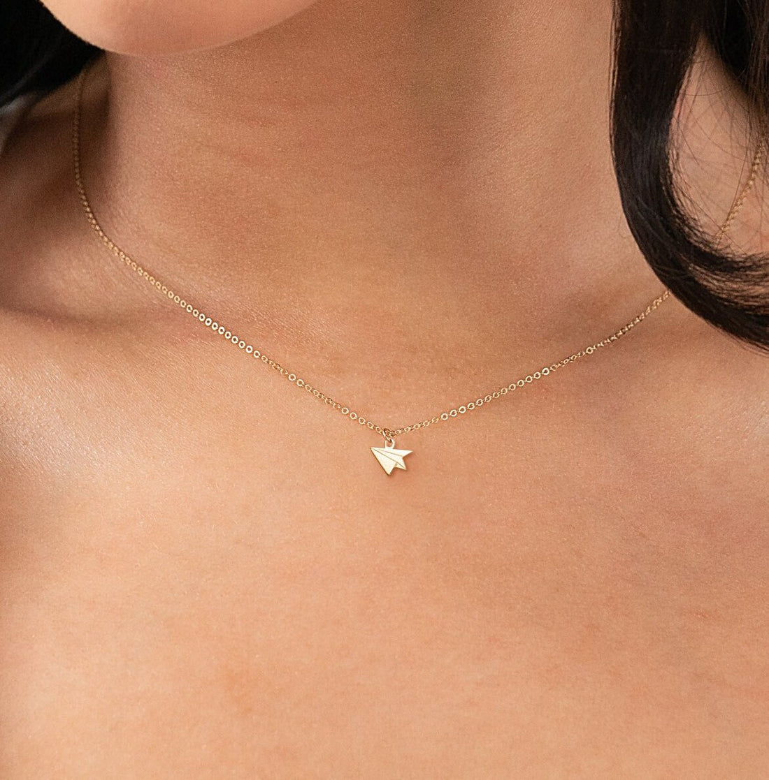 Paper Airplane Pendant Necklace