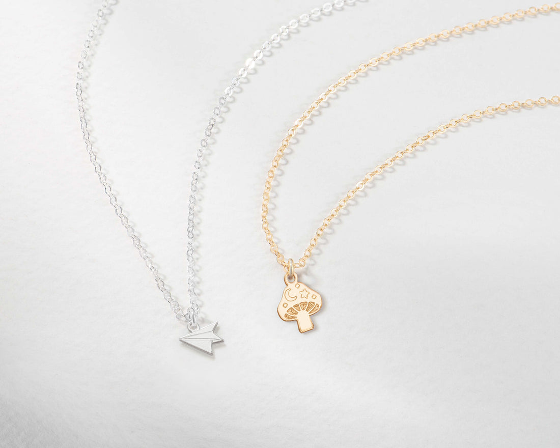 Mushroom Moon Pendant Necklace