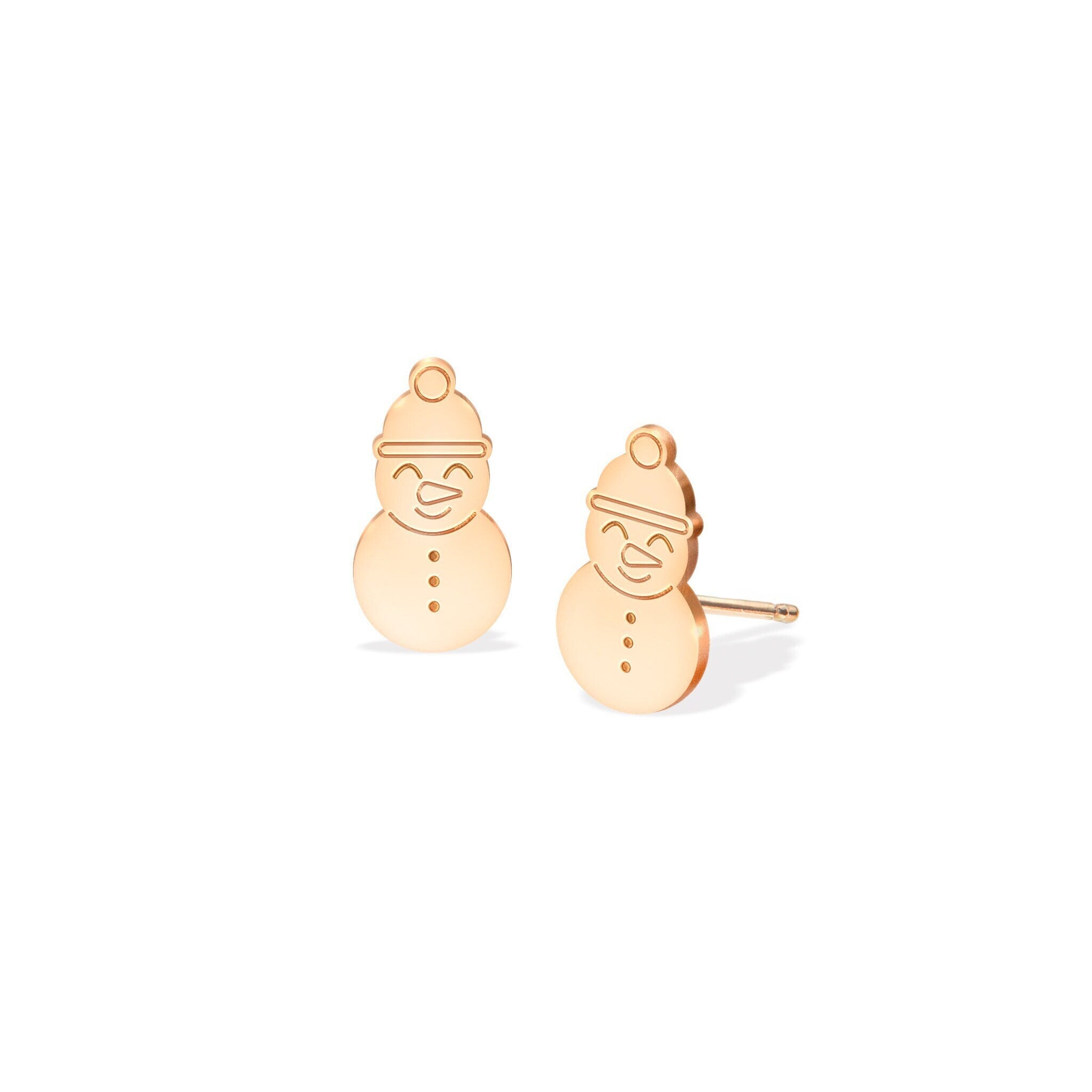 Snowman Charm Stud Earrings