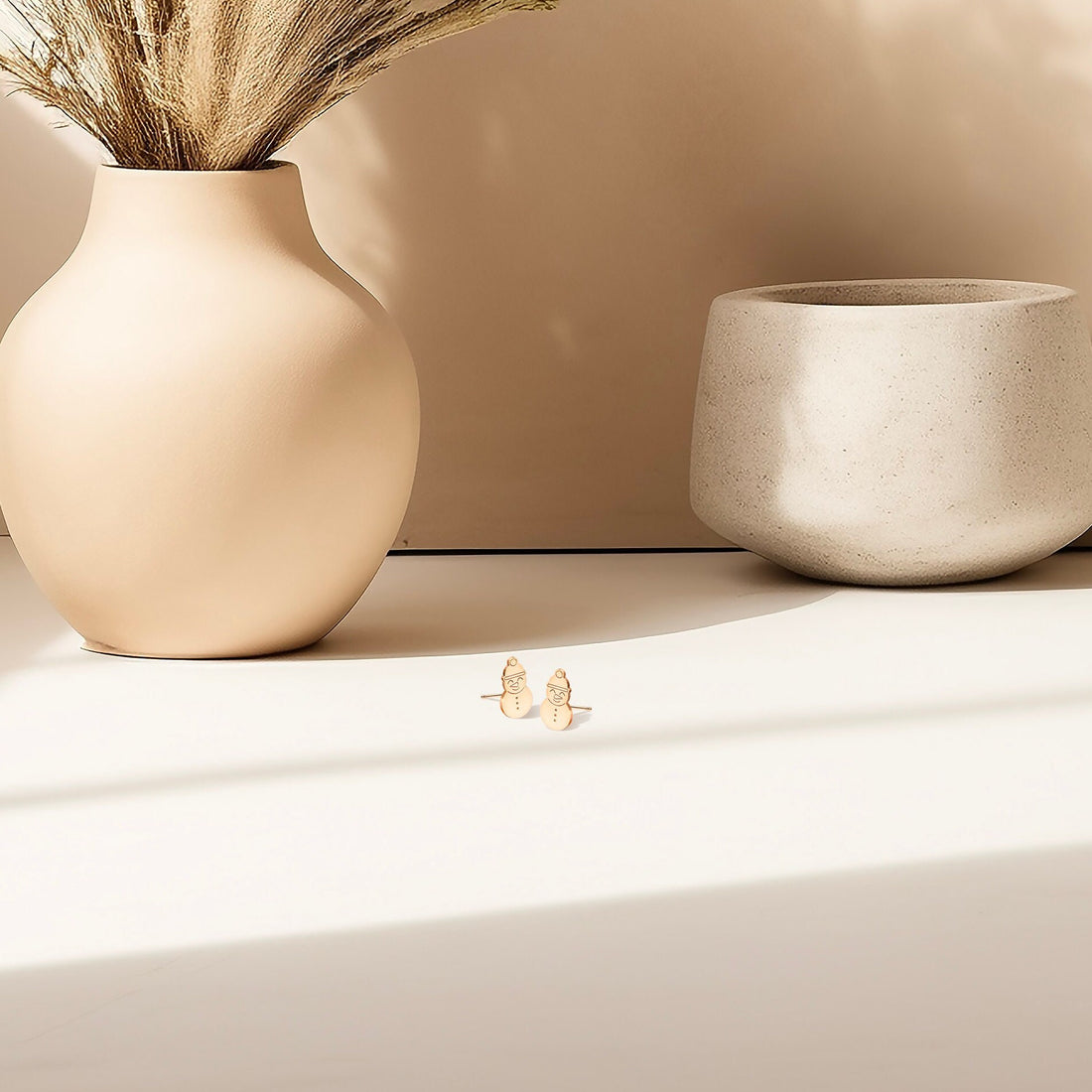 Snowman Charm Stud Earrings