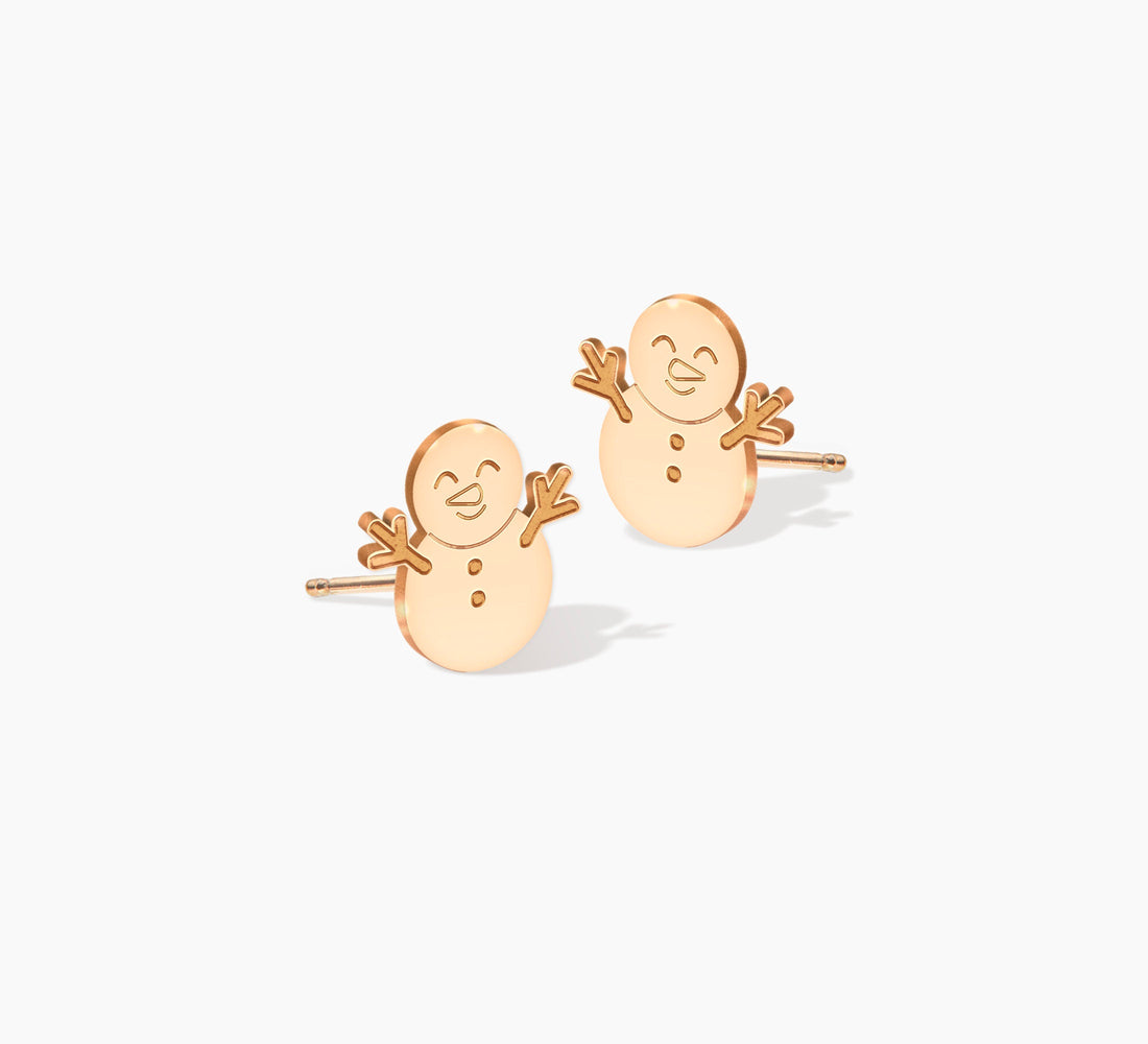 Snowman Earrings Dainty
