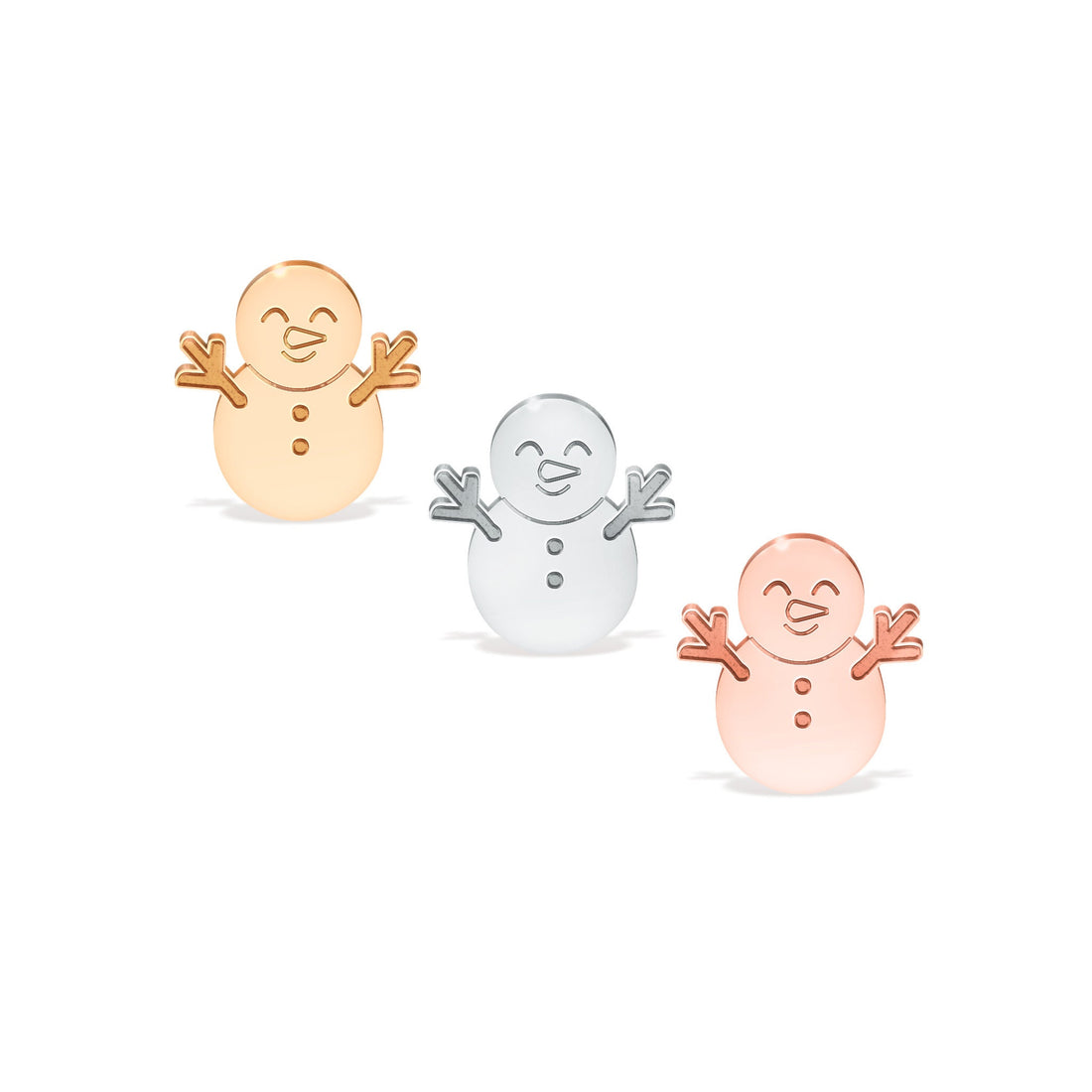 Snowman Earrings Dainty