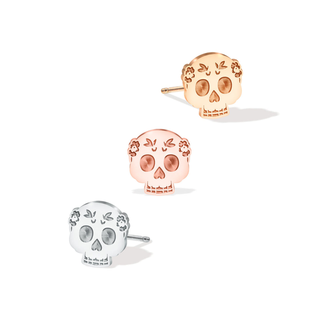 Gold Skull Earrings
