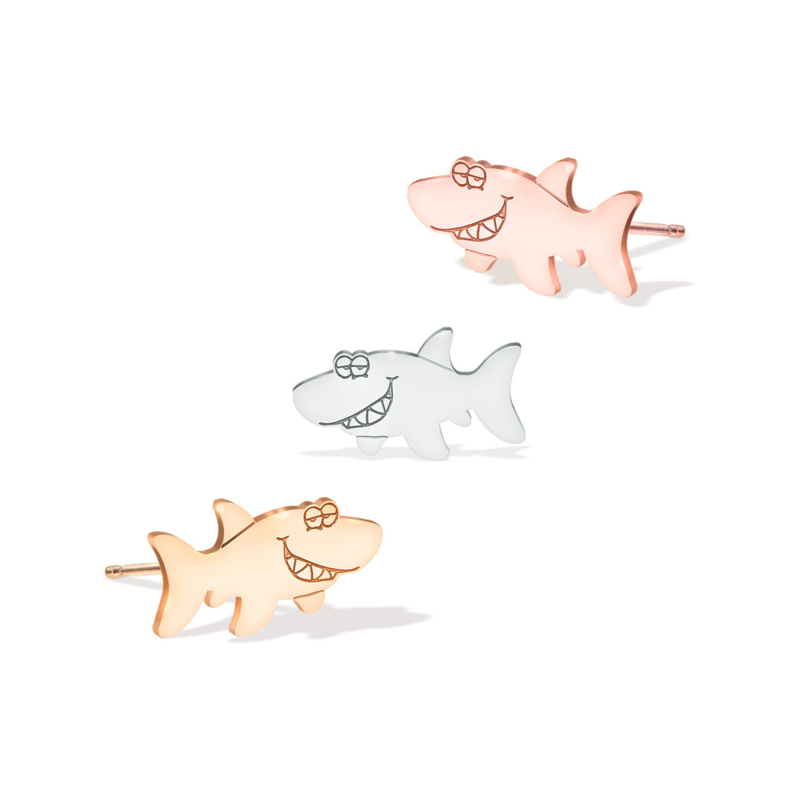Grinning Shark Stud Earrings