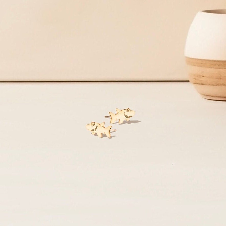 Grinning Shark Stud Earrings