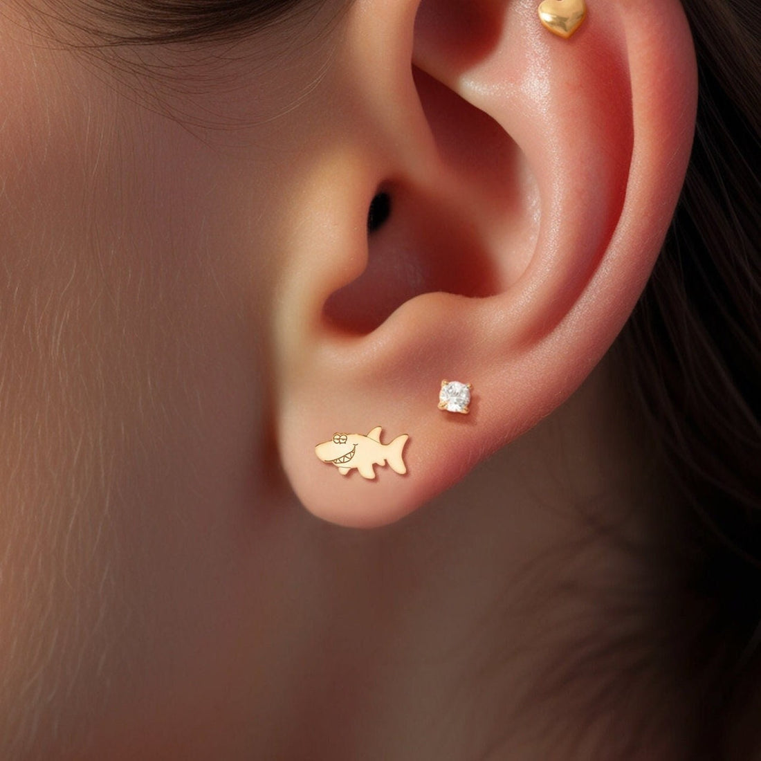 Grinning Shark Stud Earrings