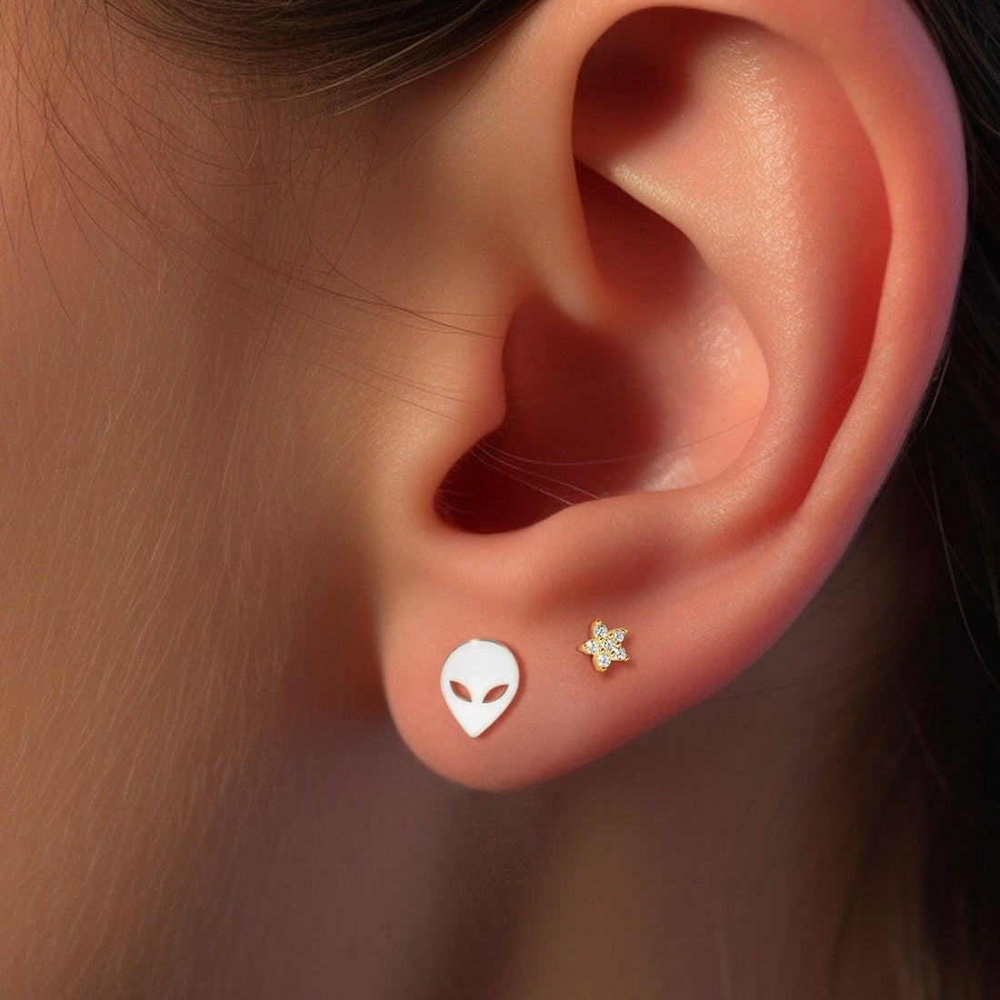 Alien Head Stud Earrings