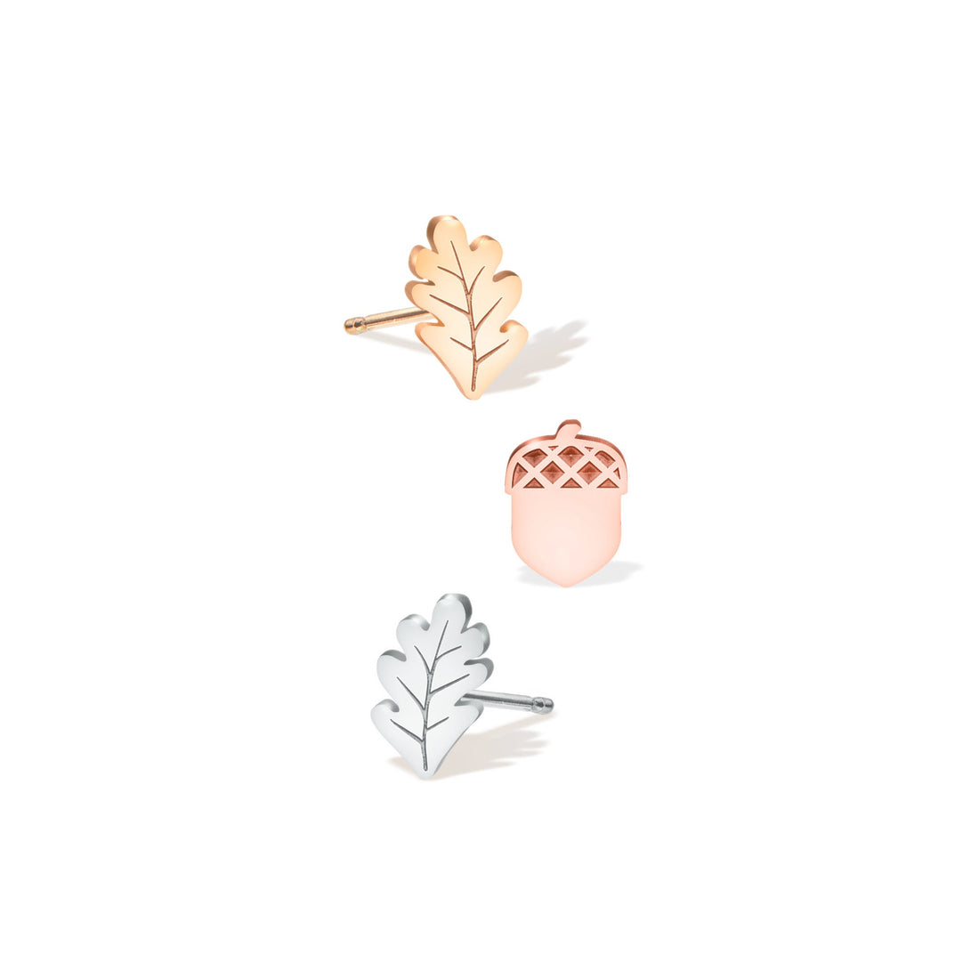 Acorn And Leaf Stud Earrings