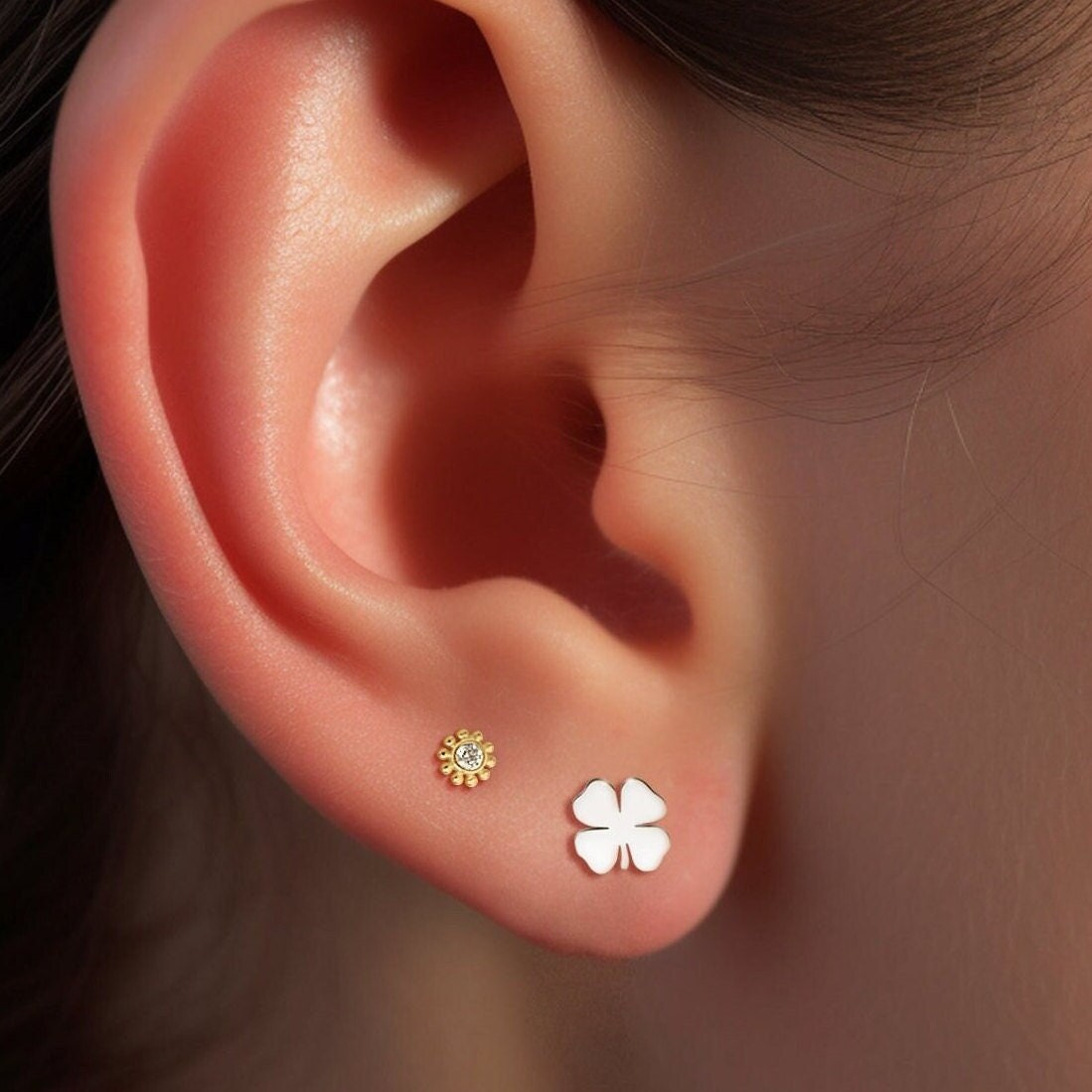 Four Leaf Clover Stud Earrings